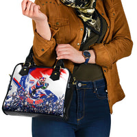 Personalized Croatia Marten Soccer Shoulder Handbag Croatian Flag Abstract Brush Stroke