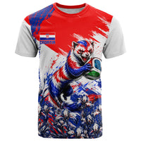 Personalized Croatia Marten Soccer T Shirt Croatian Flag Abstract Brush Stroke