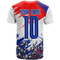 Personalized Croatia Marten Soccer T Shirt Croatian Flag Abstract Brush Stroke