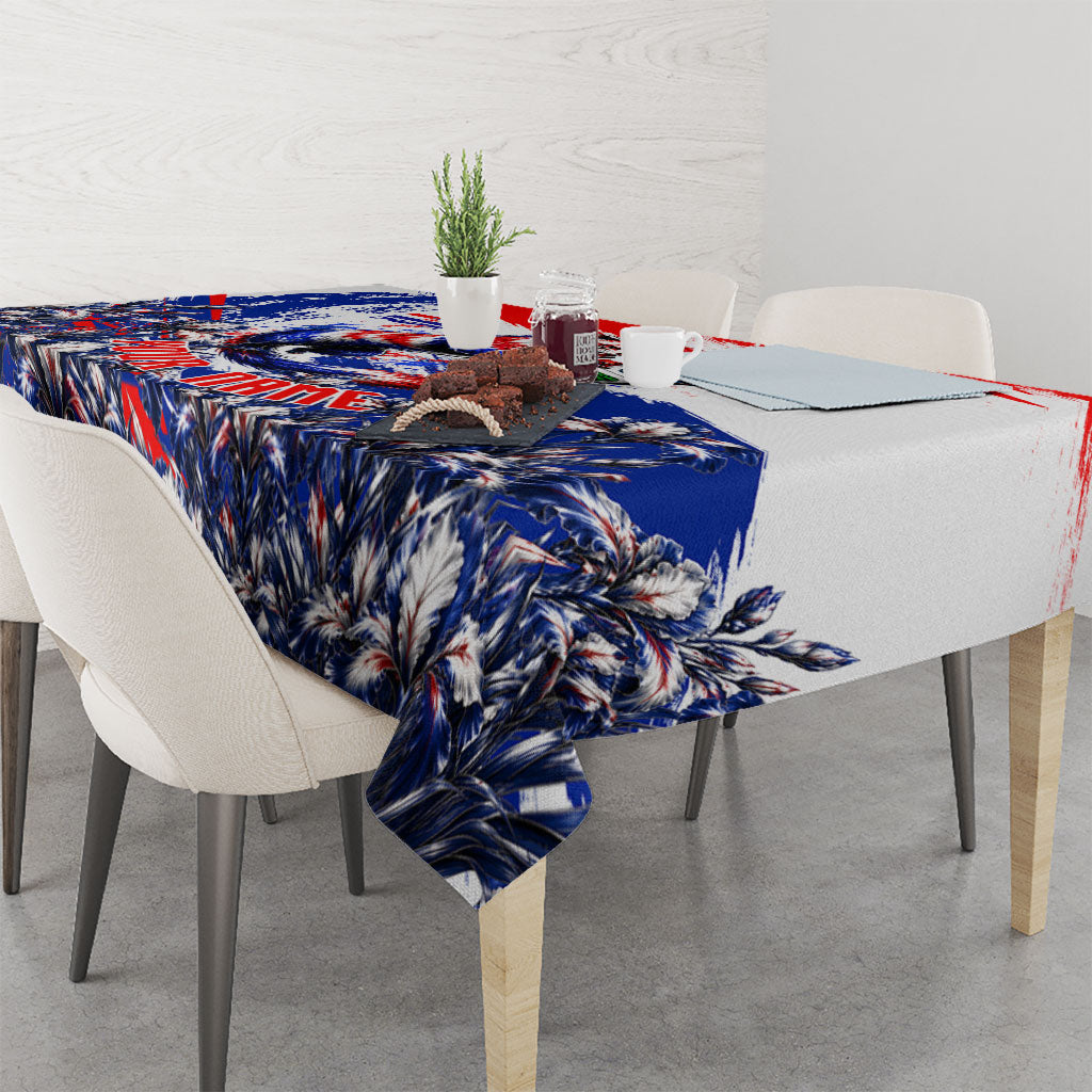 Personalized Croatia Marten Soccer Tablecloth Croatian Flag Abstract Brush Stroke