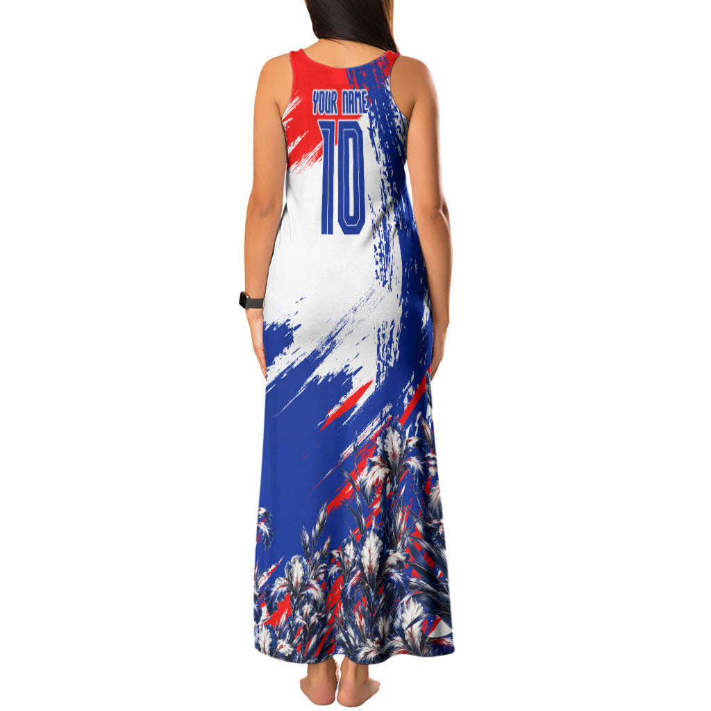 Personalized Croatia Marten Soccer Tank Maxi Dress Croatian Flag Abstract Brush Stroke