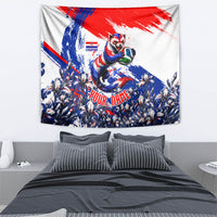 Personalized Croatia Marten Soccer Tapestry Croatian Flag Abstract Brush Stroke