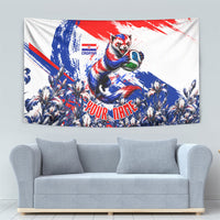 Personalized Croatia Marten Soccer Tapestry Croatian Flag Abstract Brush Stroke