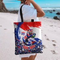 Personalized Croatia Marten Soccer Tote Bag Croatian Flag Abstract Brush Stroke