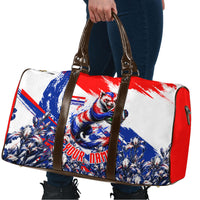 Personalized Croatia Marten Soccer Travel Bag Croatian Flag Abstract Brush Stroke