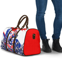 Personalized Croatia Marten Soccer Travel Bag Croatian Flag Abstract Brush Stroke