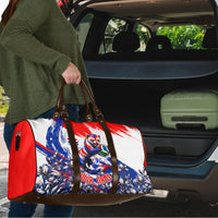Personalized Croatia Marten Soccer Travel Bag Croatian Flag Abstract Brush Stroke