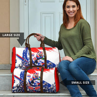 Personalized Croatia Marten Soccer Travel Bag Croatian Flag Abstract Brush Stroke