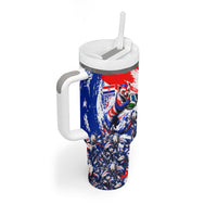 Personalized Croatia Marten Soccer Tumbler With Handle Croatian Flag Abstract Brush Stroke