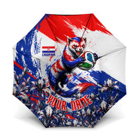 Personalized Croatia Marten Soccer Umbrella Croatian Flag Abstract Brush Stroke