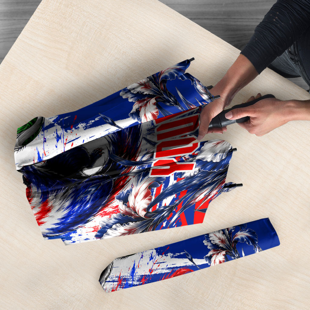 Personalized Croatia Marten Soccer Umbrella Croatian Flag Abstract Brush Stroke