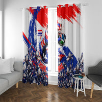 Personalized Croatia Marten Soccer Window Curtain Croatian Flag Abstract Brush Stroke