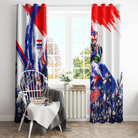 Personalized Croatia Marten Soccer Window Curtain Croatian Flag Abstract Brush Stroke
