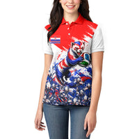 Personalized Croatia Marten Soccer Women Polo Shirt Croatian Flag Abstract Brush Stroke