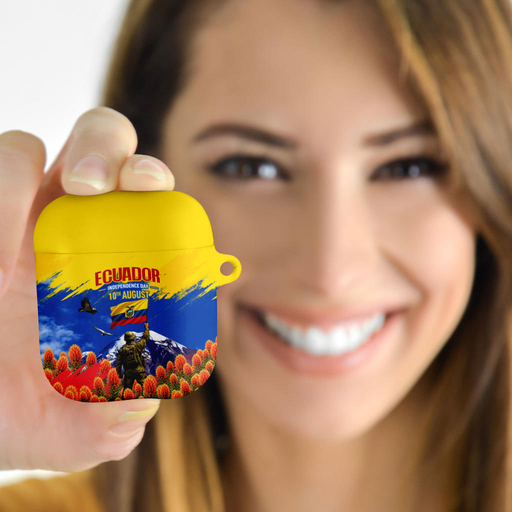 Ecuador Independence Day August 10 AirPods Case Patriotic Heritage Virgin Statue And Soldier
