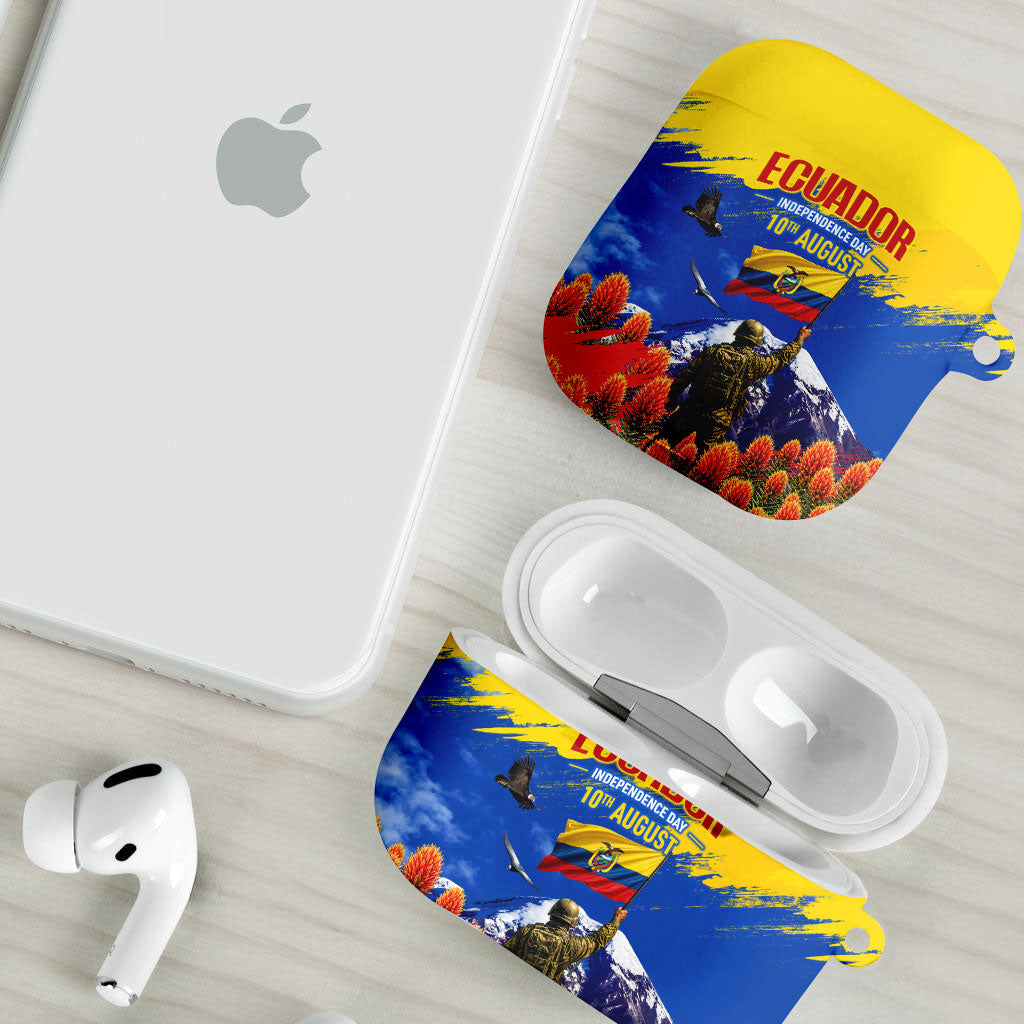 Ecuador Independence Day August 10 AirPods Case Patriotic Heritage Virgin Statue And Soldier