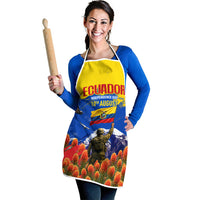 Ecuador Independence Day August 10 Apron Patriotic Heritage Virgin Statue And Soldier