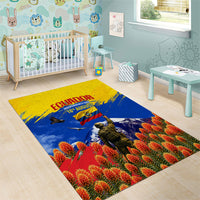 Ecuador Independence Day August 10 Area Rug Patriotic Heritage Virgin Statue And Soldier