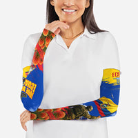 Ecuador Independence Day August 10 Arm Sleeves Patriotic Heritage Virgin Statue And Soldier