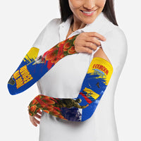 Ecuador Independence Day August 10 Arm Sleeves Patriotic Heritage Virgin Statue And Soldier