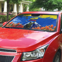 Ecuador Independence Day August 10 Auto Sun Shade Patriotic Heritage Virgin Statue And Soldier