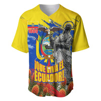 Ecuador Independence Day August 10 Baseball Jersey Patriotic Heritage Virgin Statue And Soldier