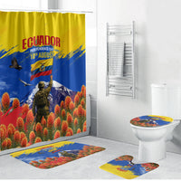 Ecuador Independence Day August 10 Bathroom Set Patriotic Heritage Virgin Statue And Soldier