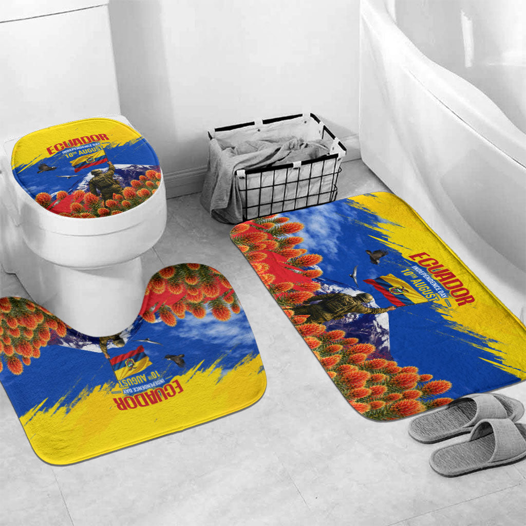 Ecuador Independence Day August 10 Bathroom Set Patriotic Heritage Virgin Statue And Soldier