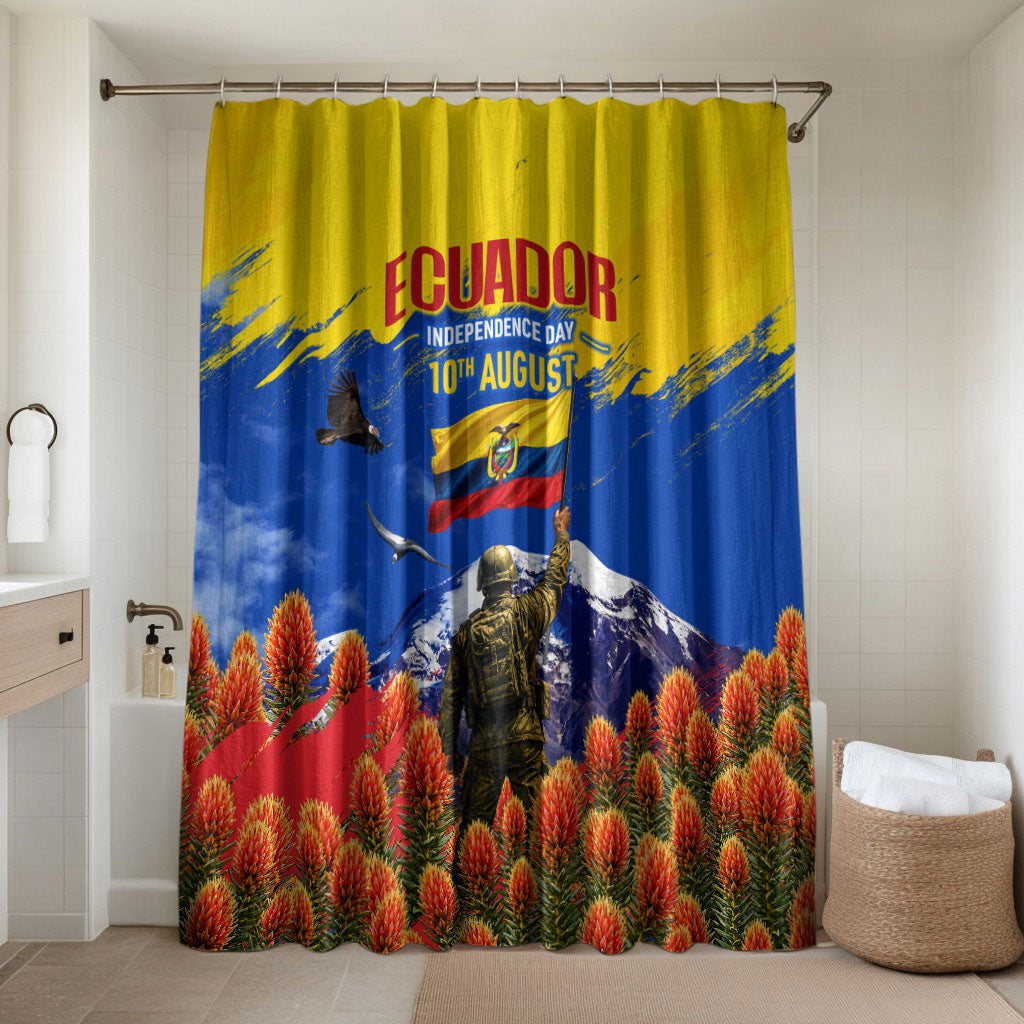Ecuador Independence Day August 10 Bathroom Set Patriotic Heritage Virgin Statue And Soldier
