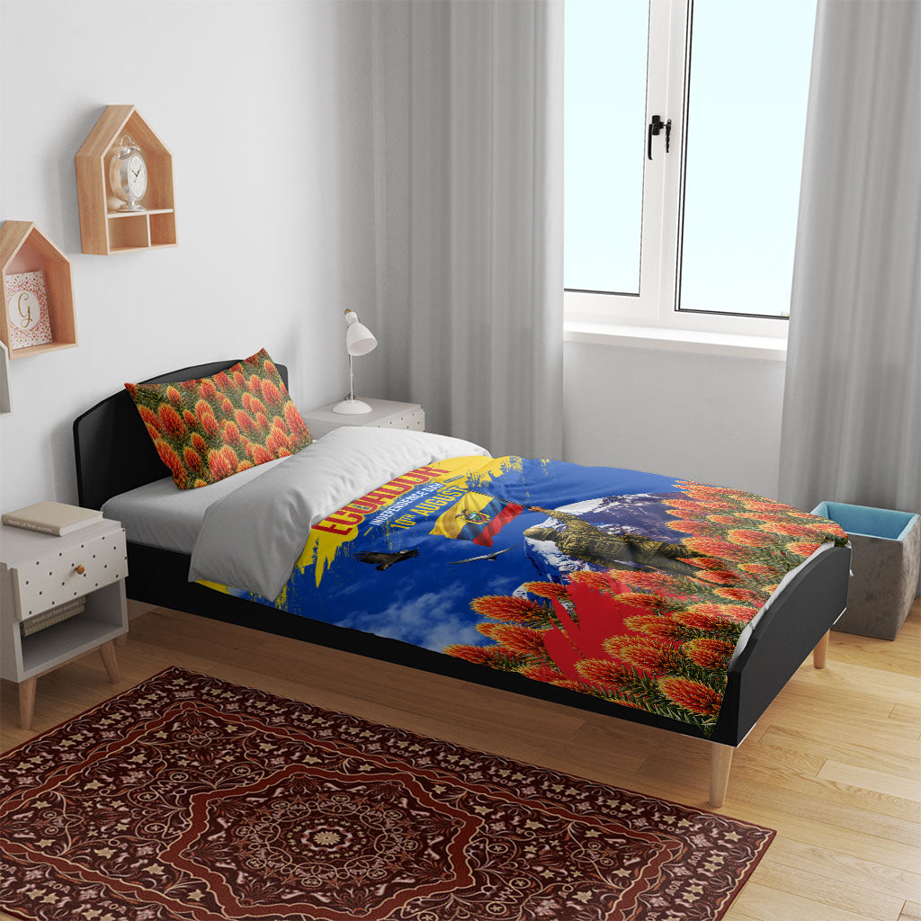 Ecuador Independence Day August 10 Bedding Set Patriotic Heritage Virgin Statue And Soldier