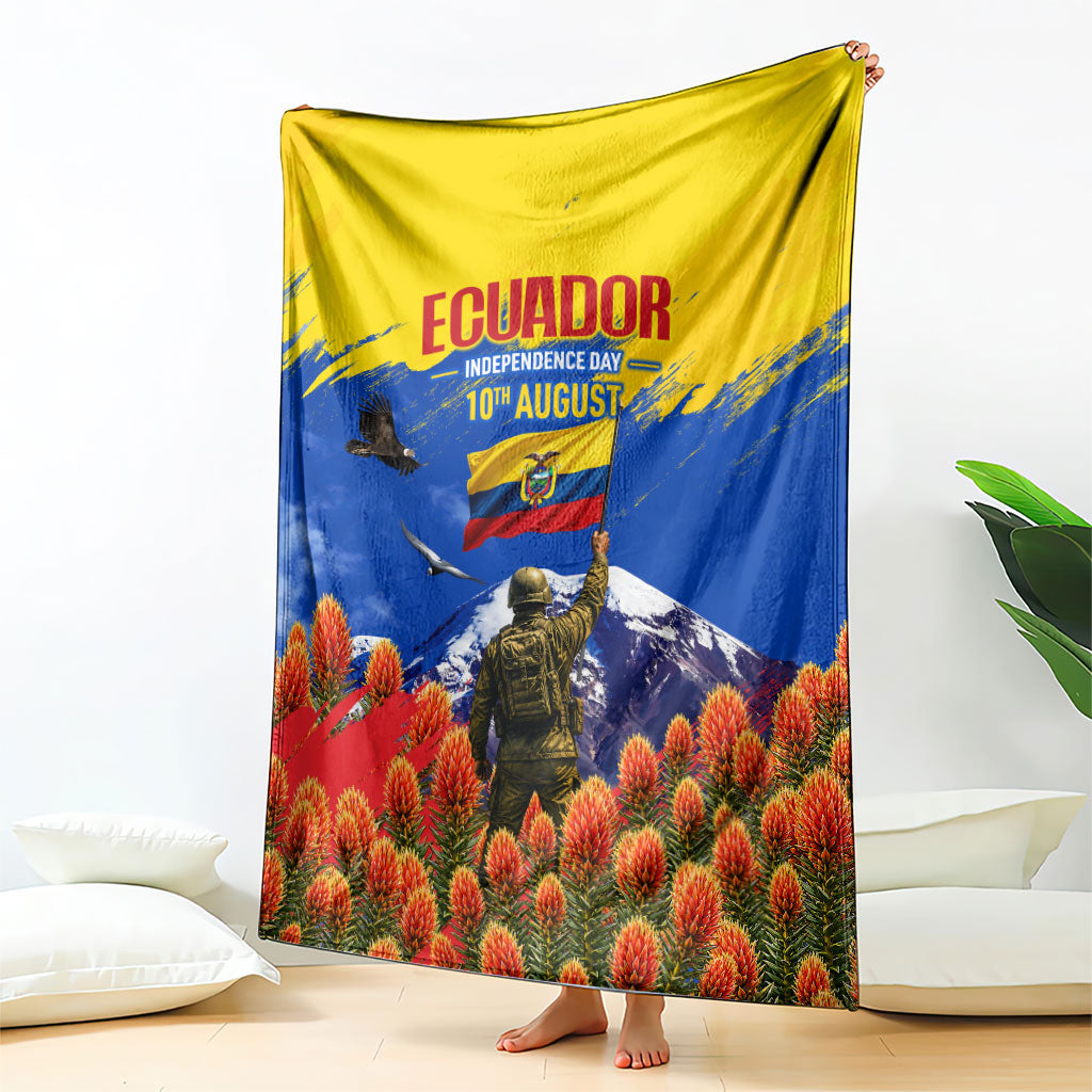Ecuador Independence Day August 10 Blanket Patriotic Heritage Virgin Statue And Soldier