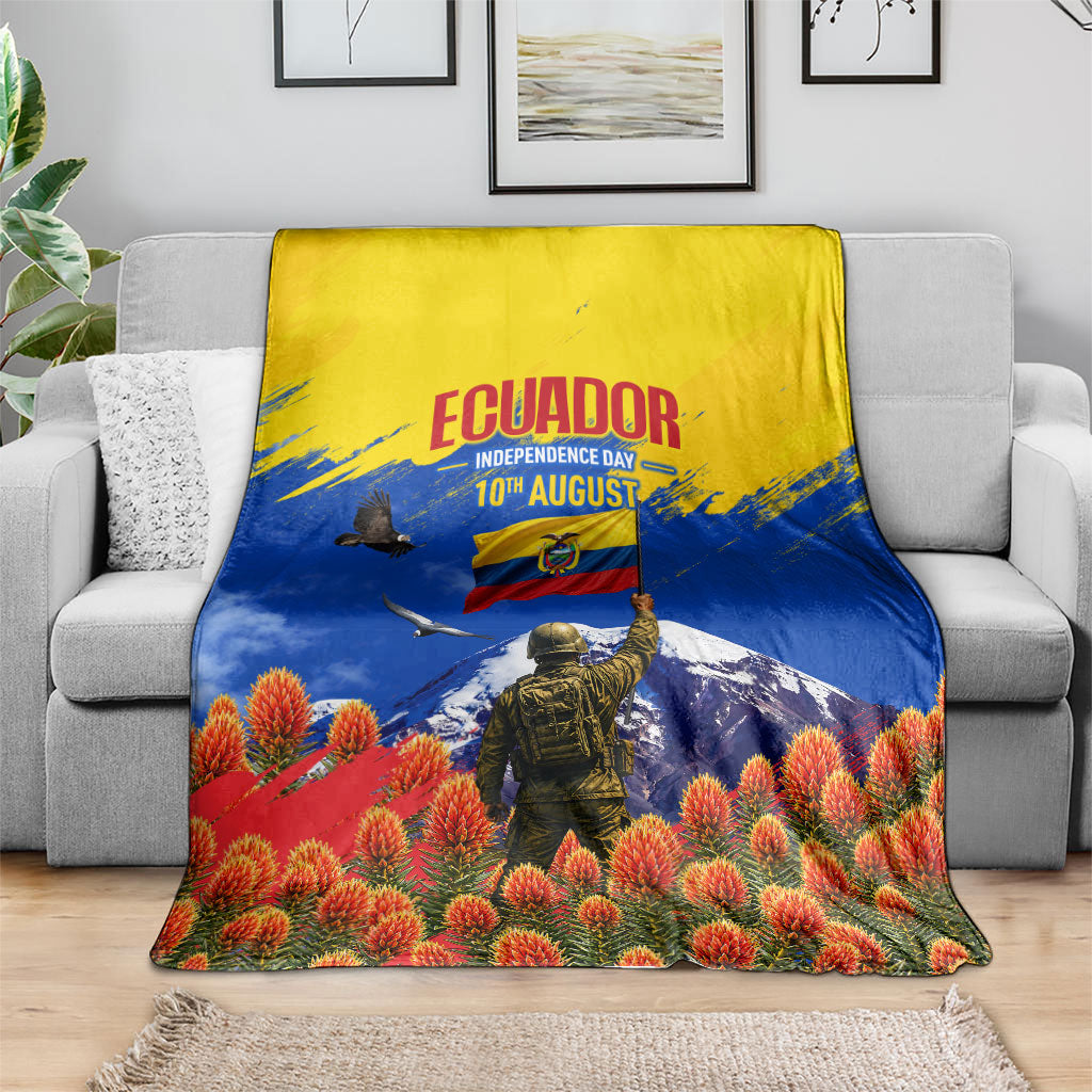 Ecuador Independence Day August 10 Blanket Patriotic Heritage Virgin Statue And Soldier
