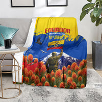 Ecuador Independence Day August 10 Blanket Patriotic Heritage Virgin Statue And Soldier