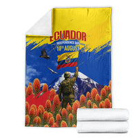 Ecuador Independence Day August 10 Blanket Patriotic Heritage Virgin Statue And Soldier