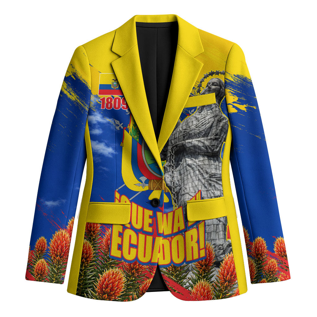 Ecuador Independence Day August 10 Blazer Patriotic Heritage Virgin Statue And Soldier