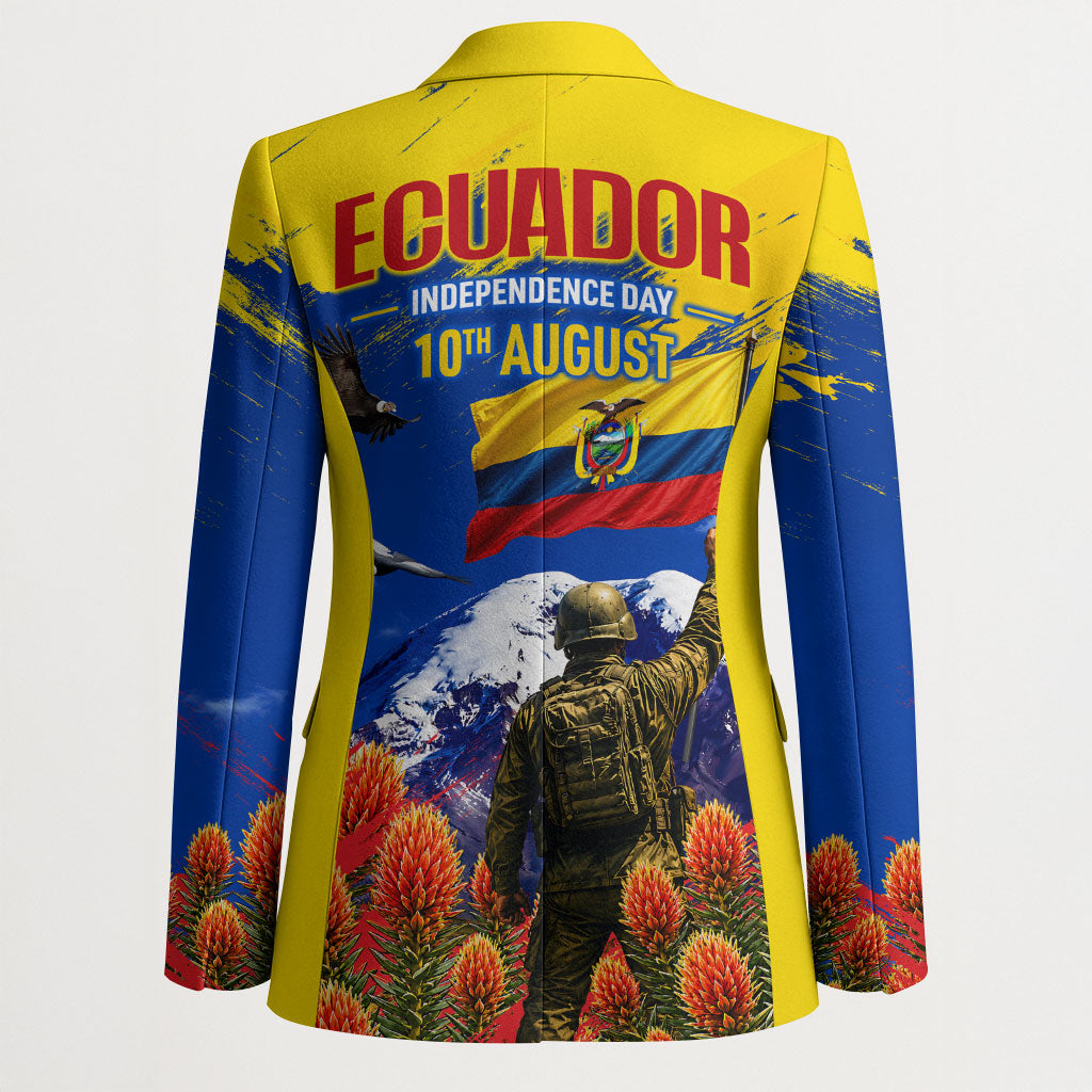 Ecuador Independence Day August 10 Blazer Patriotic Heritage Virgin Statue And Soldier