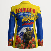 Ecuador Independence Day August 10 Blazer Patriotic Heritage Virgin Statue And Soldier