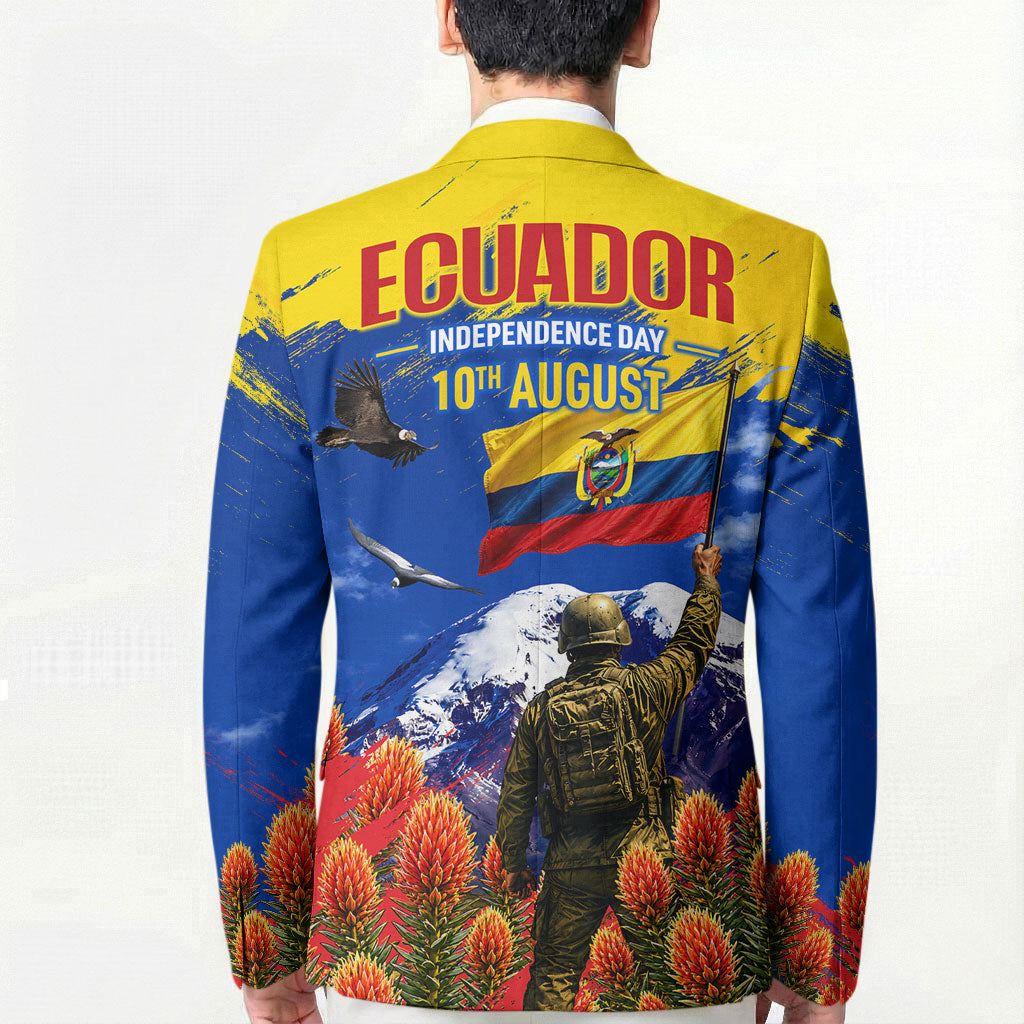 Ecuador Independence Day August 10 Blazer Patriotic Heritage Virgin Statue And Soldier
