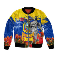 Ecuador Independence Day August 10 Bomber Jacket Patriotic Heritage Virgin Statue And Soldier