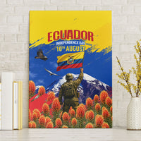 Ecuador Independence Day August 10 Canvas Wall Art Patriotic Heritage Virgin Statue And Soldier