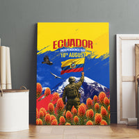 Ecuador Independence Day August 10 Canvas Wall Art Patriotic Heritage Virgin Statue And Soldier