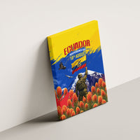Ecuador Independence Day August 10 Canvas Wall Art Patriotic Heritage Virgin Statue And Soldier