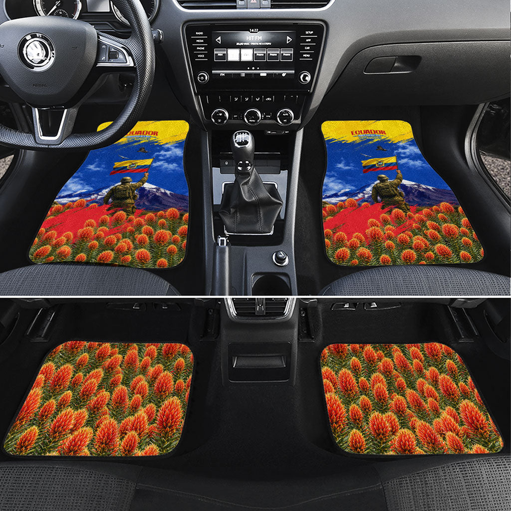 Ecuador Independence Day August 10 Car Mats Patriotic Heritage Virgin Statue And Soldier