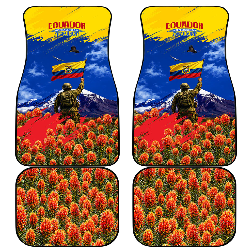 Ecuador Independence Day August 10 Car Mats Patriotic Heritage Virgin Statue And Soldier