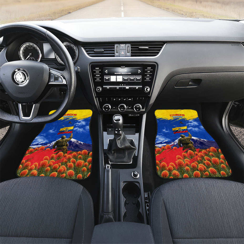 Ecuador Independence Day August 10 Car Mats Patriotic Heritage Virgin Statue And Soldier