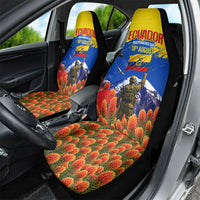 Ecuador Independence Day August 10 Car Seat Cover Patriotic Heritage Virgin Statue And Soldier