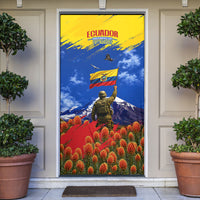 Ecuador Independence Day August 10 Door Cover Patriotic Heritage Virgin Statue And Soldier
