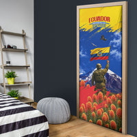 Ecuador Independence Day August 10 Door Cover Patriotic Heritage Virgin Statue And Soldier