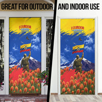 Ecuador Independence Day August 10 Door Cover Patriotic Heritage Virgin Statue And Soldier