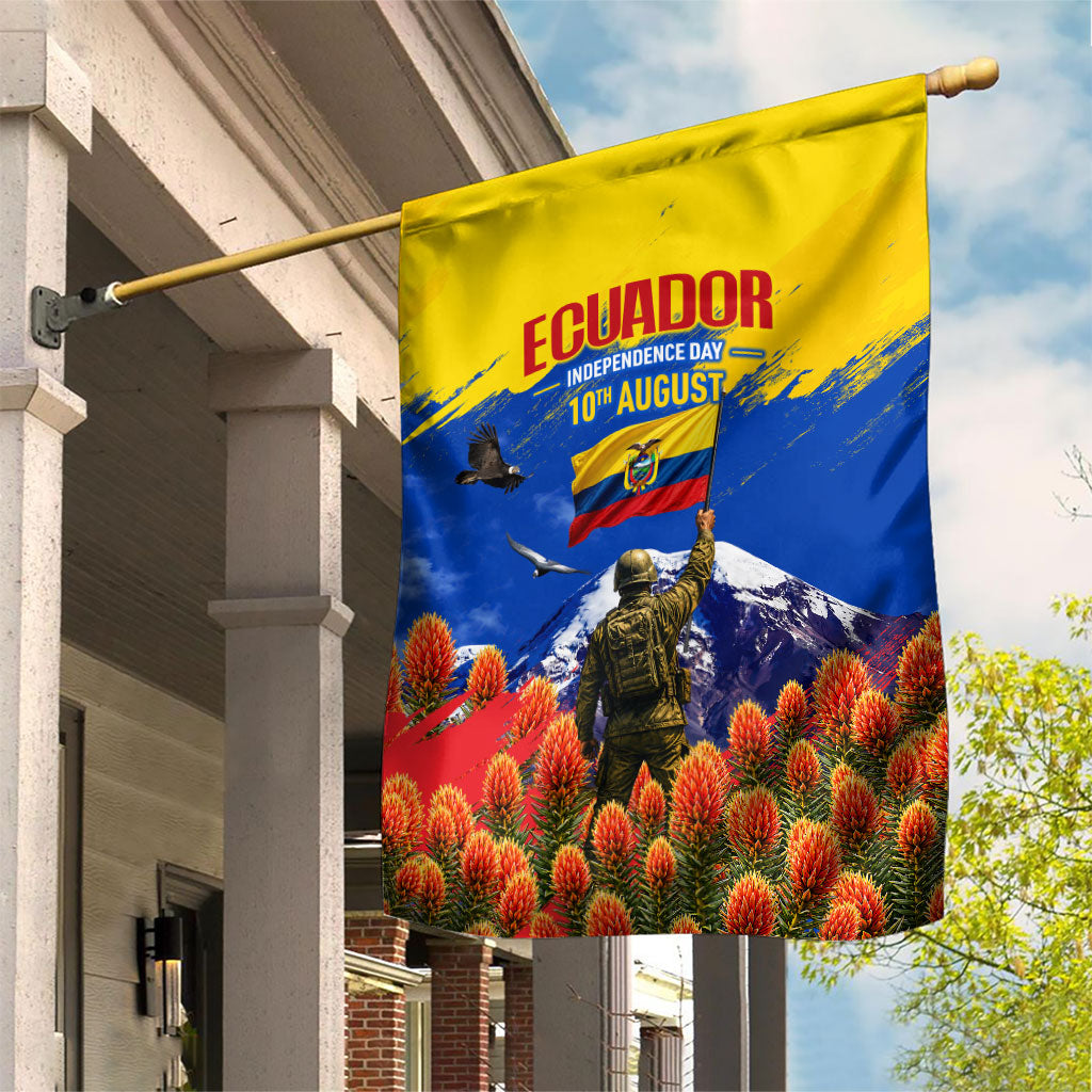 Ecuador Independence Day August 10 Garden Flag Patriotic Heritage Virgin Statue And Soldier